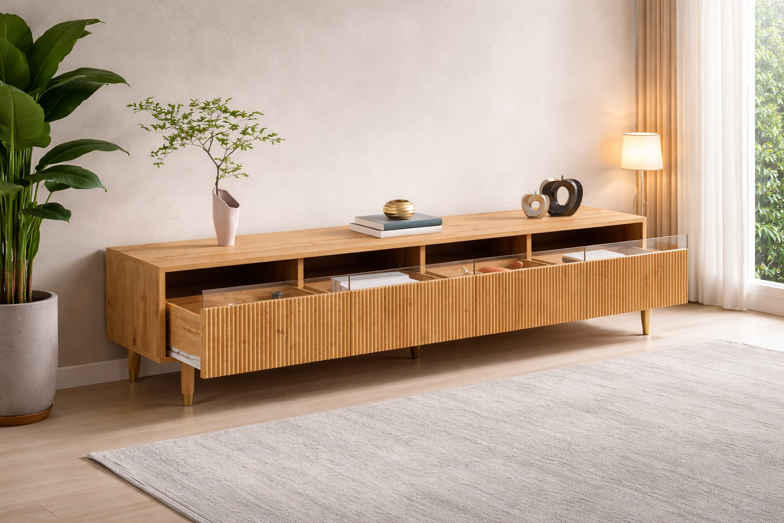 Meuble TV effet bois - Nolyra