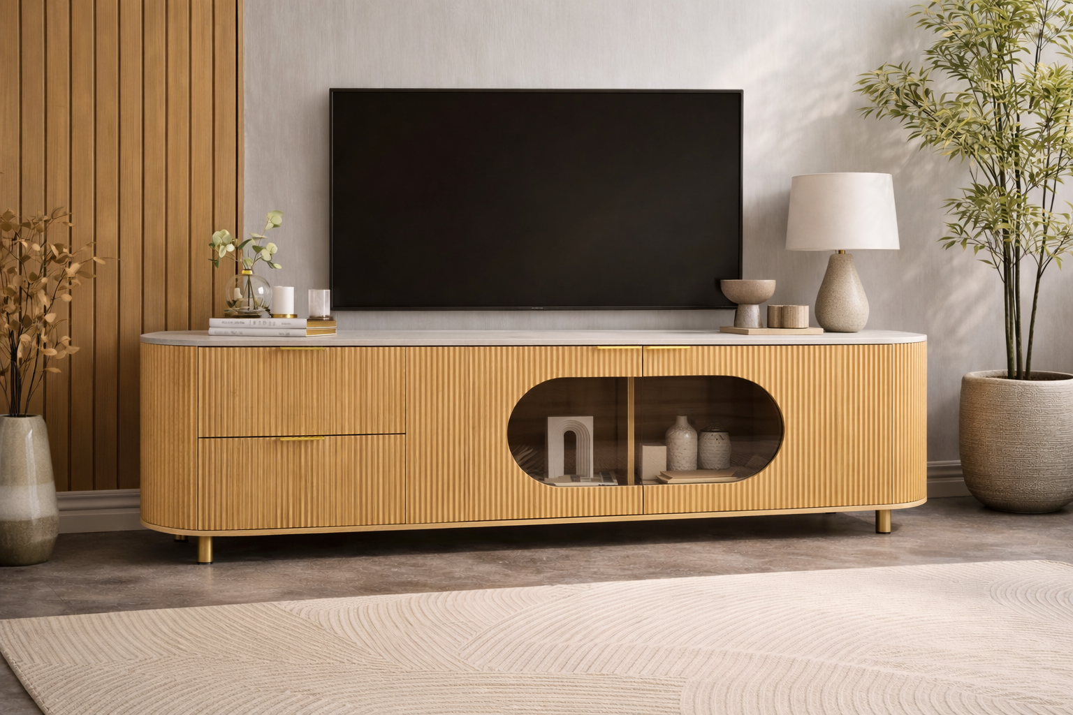 Meuble TV effet bois - Nolyra