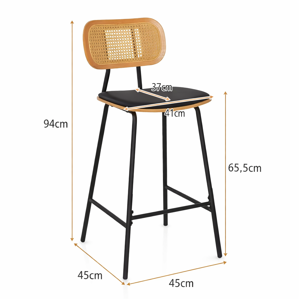Tabourets de bar en rotin - Nolyra